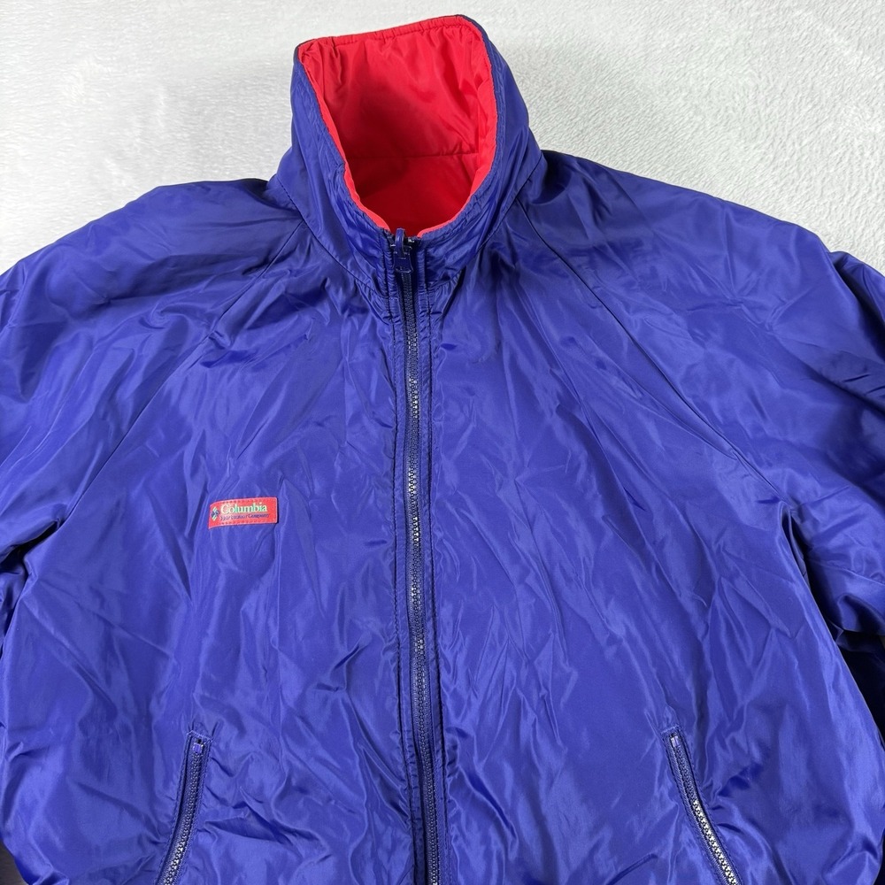Vintage Columbia Ski Bomber Jacket Reversible Men Large Red Purple Thinsulate 3m